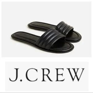 J. Crew Shoes | J Crew Sorrento Padded Leather Slides | Color: Black | Size: 6
